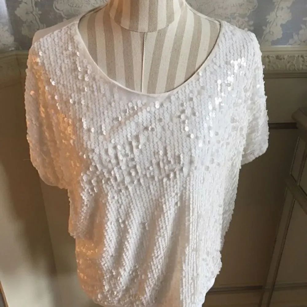 White Sequin Top - Picture 4 of 4